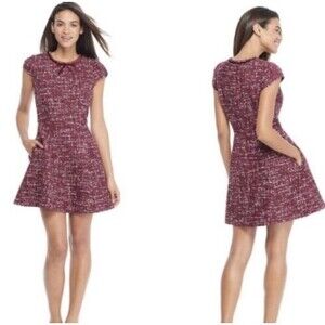 Gal Meets Glam Collection Glam Nelle Boucle Dreams Tweed Flare Burgundy 2